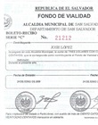 Boleto-recibo de impuesto de vialidad